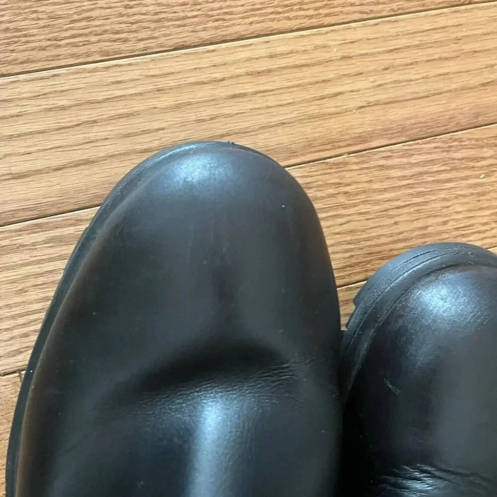 [M9]UGG Black Hillmont Chelsea Leather Boots with Wool Insole - Picture 7 of 11